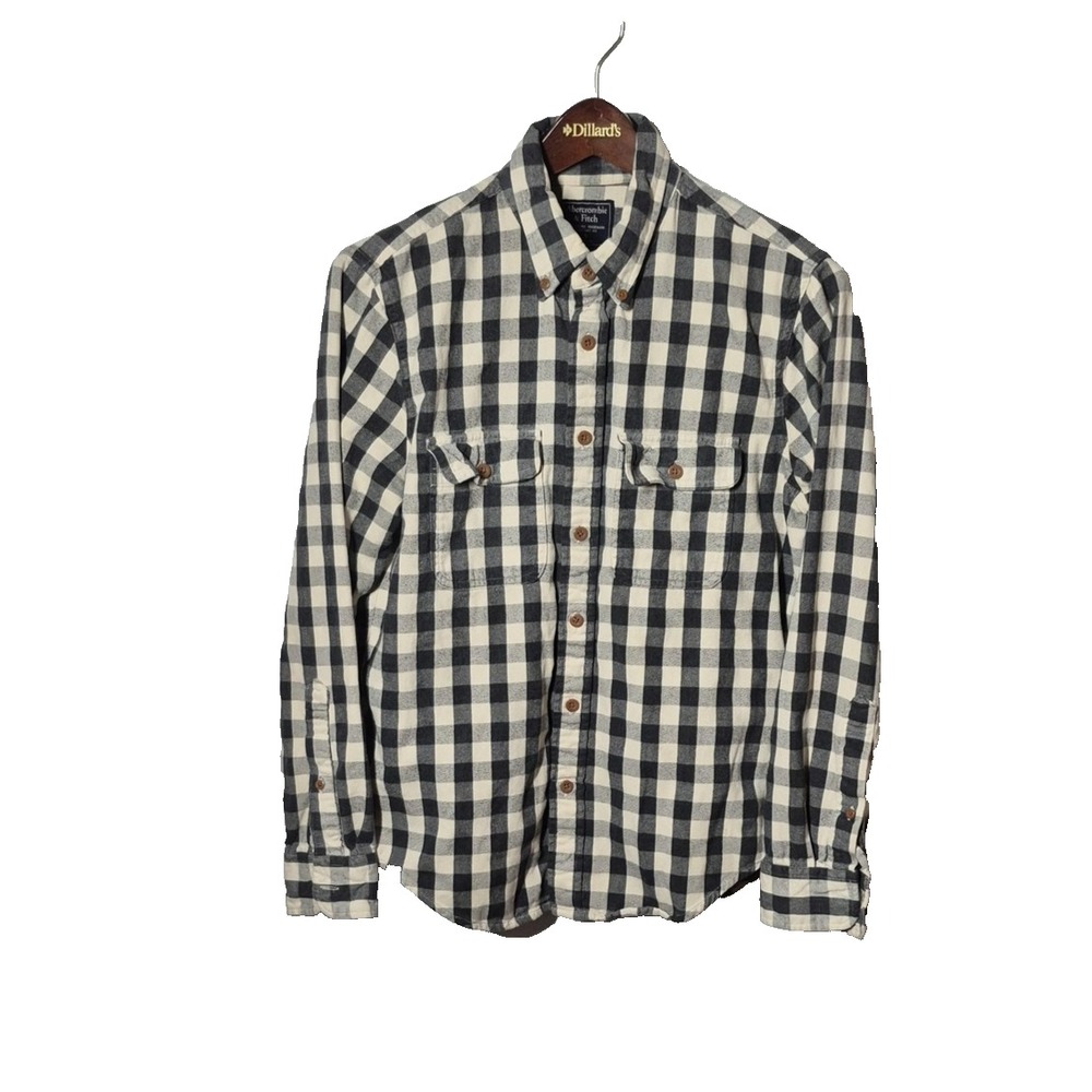 Abercrombie & Fitch Shirt Mens Small Buffalo Plaid Flannel Long Sleeve Button Up